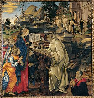 Filippino Lippi Apparition of the Virgin to St Bernard Norge oil painting art